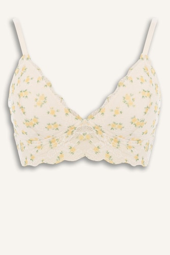 Fall in Love Printed Padded Lace Bralet