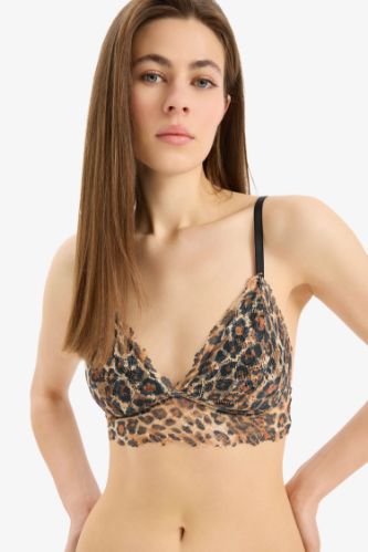 Leopar Desenli Pedli Dantelli Bralet-Fall in Love