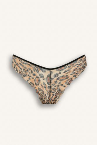 Leopar Desenli Dantelli Brazilian Külot-Fall in Love