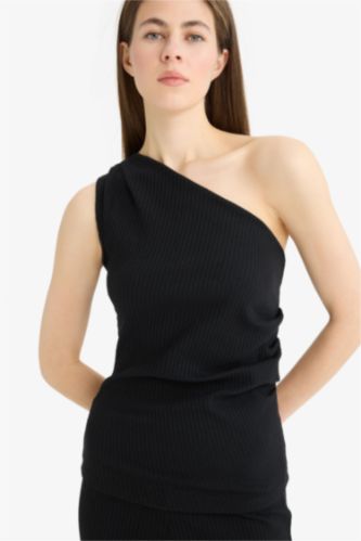 Slim Fit Camisole One Shoulder Tank Top