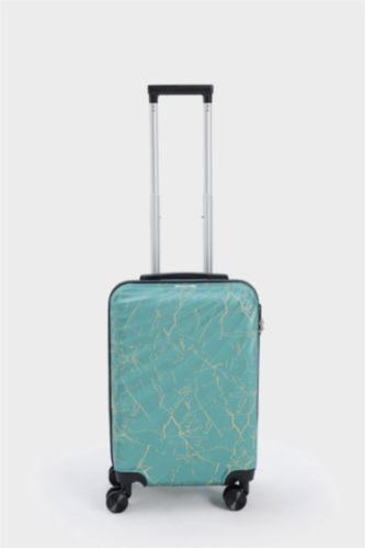 Unisex Sert Kapaklı Çekçekli Küçük Boy Valiz