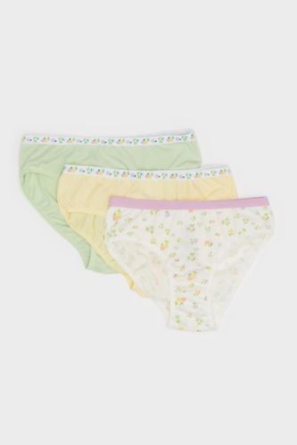 Kız Çocuk Desenli 3'lü Slip Külot