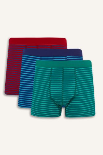 Regular Fit Çizgili 3'lü Boxer