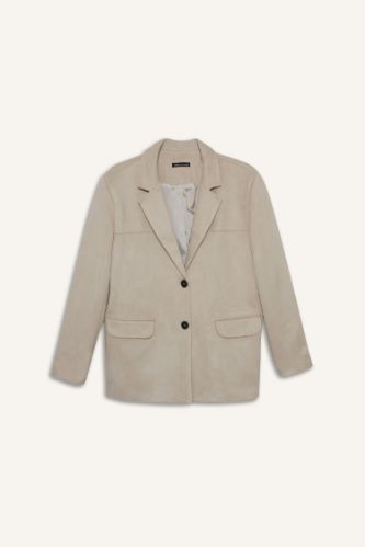Regular Fit Ceket Yaka Süet Blazer Ceket