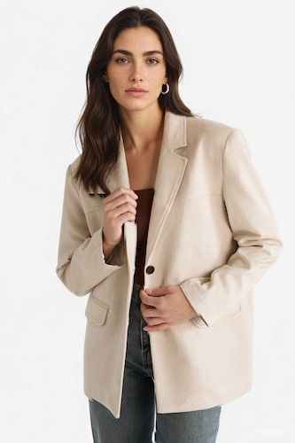 Regular Fit Jacket Collar Suede Blazer