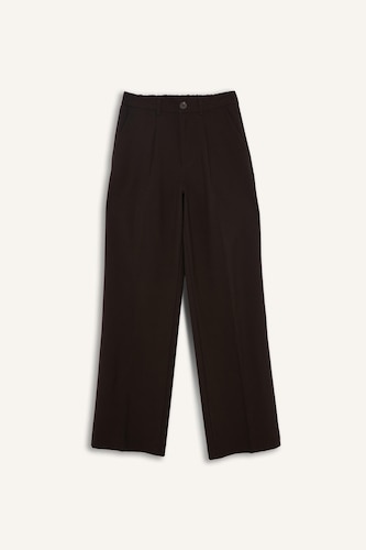 Wide Leg Zippered High Waist Trousers