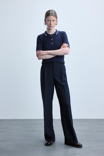 Kadın Lacivert Straight Fit Pantolon