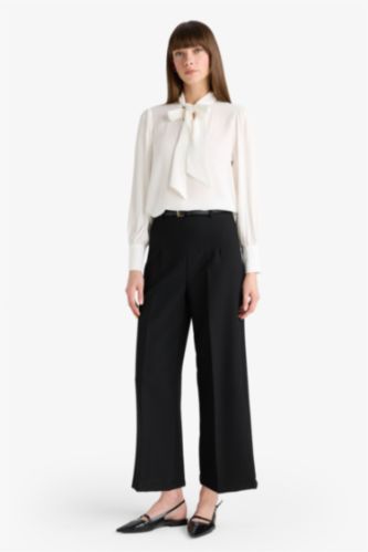 Culotte Yüksek Bel Düz Paça Pantolon