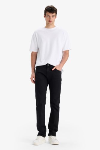 Sergio Regular Fit Normal Kalıp Normal Bel Boru Paça Siyah Jean Pantolon