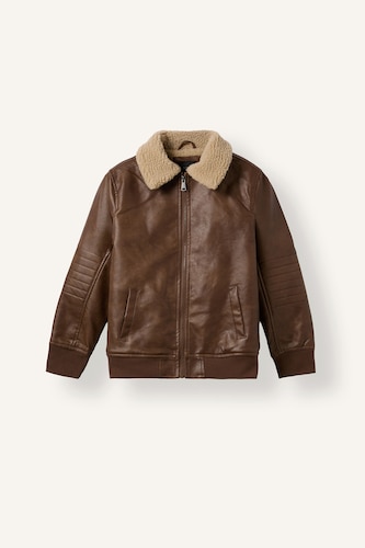 Boy Polo Collar Zip-Up Plush Lining Jacket
