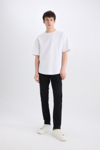 Carlo Skinny Fit Ekstra Dar Kalıp Normal Bel Ekstra Dar Paça Siyah Jean Pantolon
