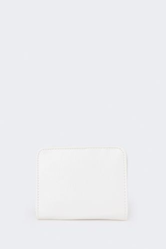 محفظة حريمي جلد صناعي سادة أبيض