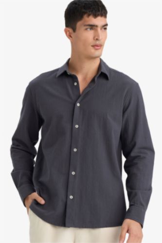 MAN Anthracite قميص قطن 100%