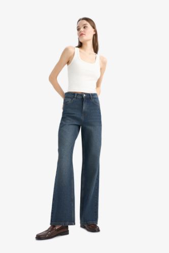 Джинсы из 90-х с высокой посадкой и прямыми штанинами Wide Leg