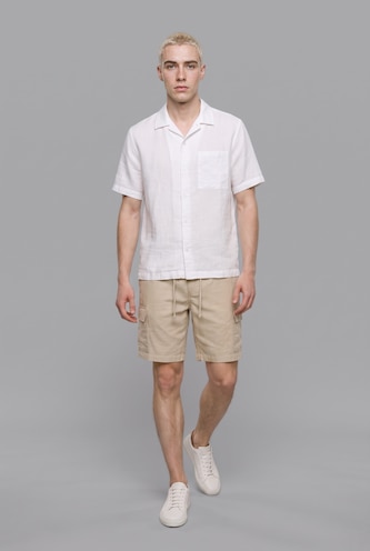 Men Stone Regular Cargo Cotton Shorts