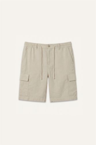 Men Beige Regular Cargo Cotton Beige Bermuda Shorts