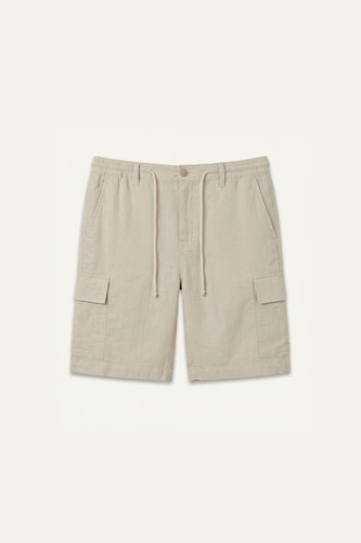 Regular Cargo Cotton Beige Shorts