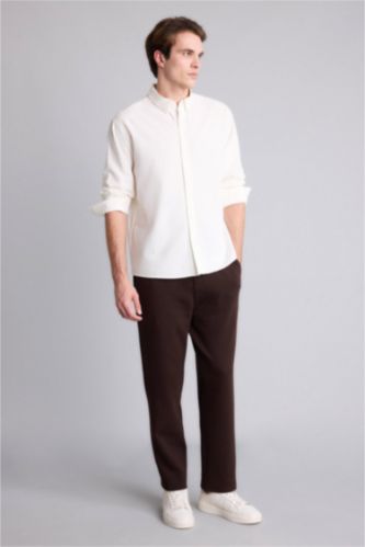 رجال بني Regular Fit Trousers