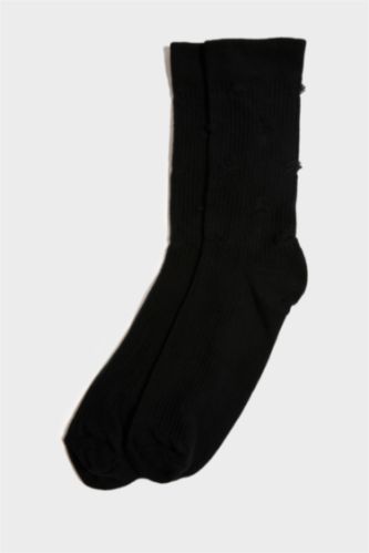Man Seamless Ripped Cotton Premium Long Socks