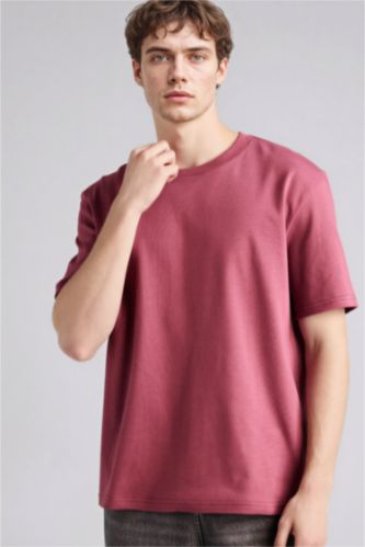 Ерлер Ашық Бордо 100% мақта Basic футболка