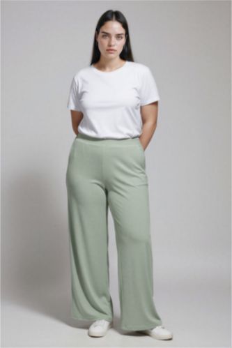Wide Leg Basic Trousers