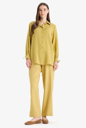 Wide Leg Basic Düz Geniş Paça Pantolon