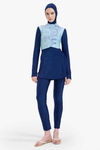 Regular Fit Hızlı Kuruyan Baskılı 5'li Burkini Takım