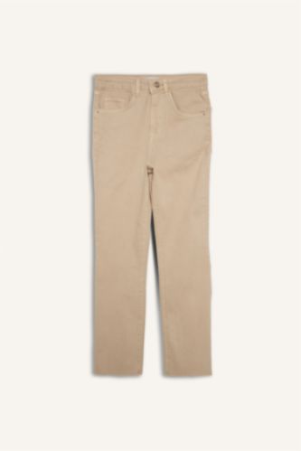 Kadın Taş Crop Flare Fıt Yüksek Bel Bilek Boy Jean Pantolon