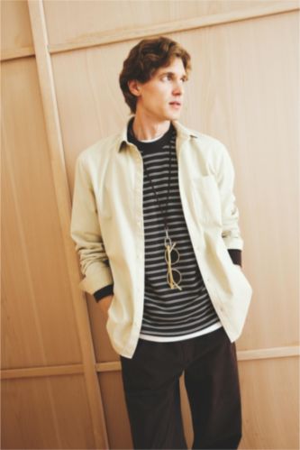 Regular Fit Polo Collar Cotton Long Sleeve Shirt