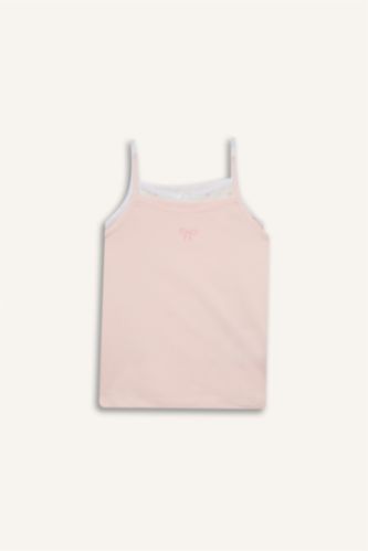 Kız Çocuk - Genç Kız Açık Pembe Desenli 2'li Atlet Kız Çocuk