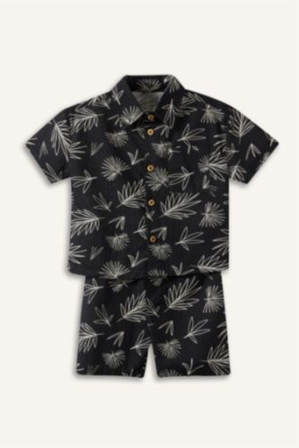 Erkek Bebek Siyah Poplin 2'li Takım