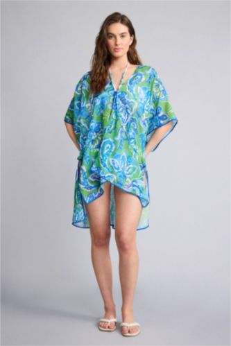 نساء أخضر لباس بحر من شيفون بطبعة تروبيكال قصة عادية