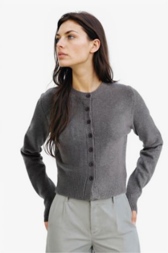 Coool Slim Fit Dar Kesim Bisiklet Yaka Düğmeli Triko Hırka