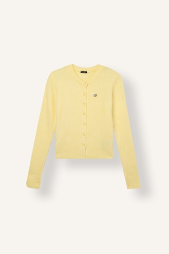 Gilet basique en maille boutonné à col rond Coupe slim