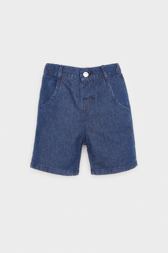 Baby Boy Regular Fit Elastic Band Denim Shorts