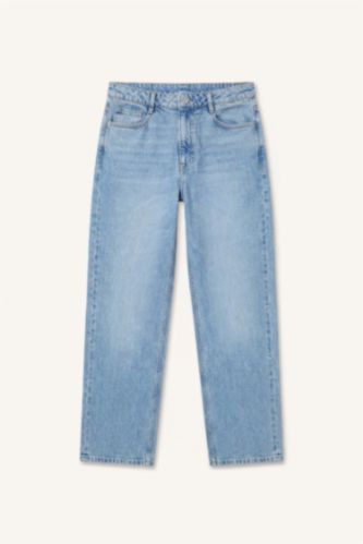 Erkek Açık Mavi %100 Pamuk Baggy Fit Jean Pantolon