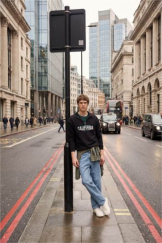 багги деним кең етек Шалбар