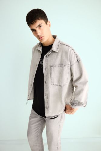 Oversize Geniş Kalıp Jean Uzun Kollu Gömlek