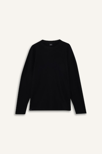 Boxy Fit Crew Neck Cotton Long Sleeve T-Shirt