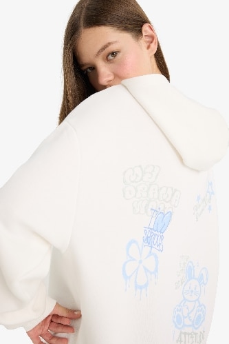 Толстовка Coool Oversize с широким кроем, капюшоном, принтом и из плотной ткани