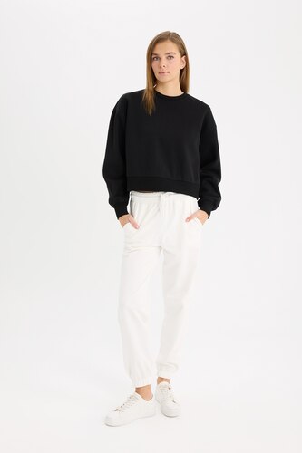 WOMAN Ecru jogger Thin Sweatshirt Fabric Trousers