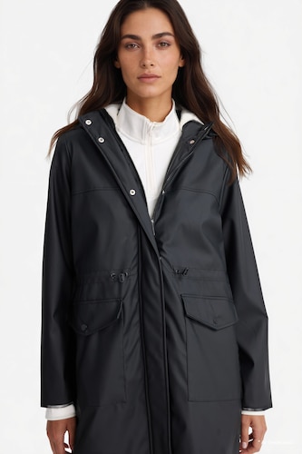 نساء أسود Raincoat