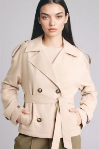 WOMAN Sand Regular Fit Trenchcoat