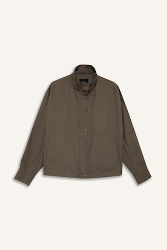 Waterproof Relax Fit Cotton Zippered Jacket