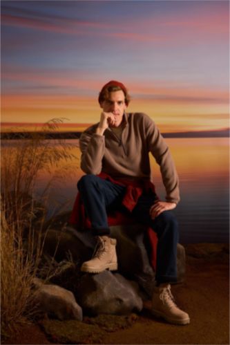 Свободный флисовый свитшот с воротником-стойкой и принтом