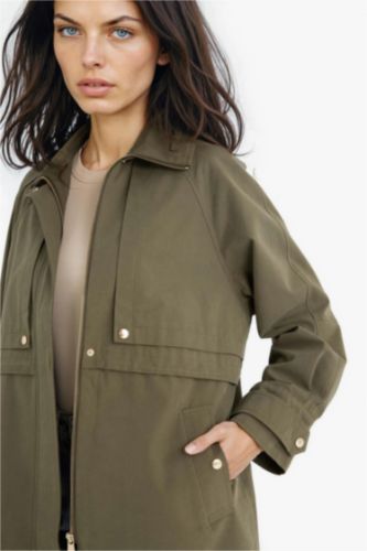 Su Geçirmez Regular Fıt Pamuklu Mont