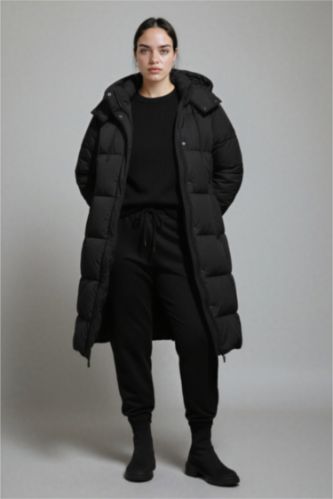 Водонепроницаемая длинная куртка Regular Fit с капюшоном на молнии