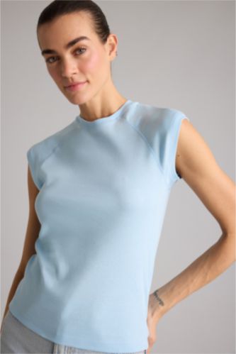 حريمي أزرق فاتح Woman Short Sleeve T-Shirt