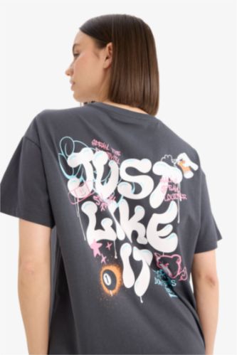 Женщины Антрацит Oversize Fit Short Sleeve T-Shirt