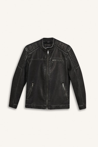 Zipper Faux Leather Jacket